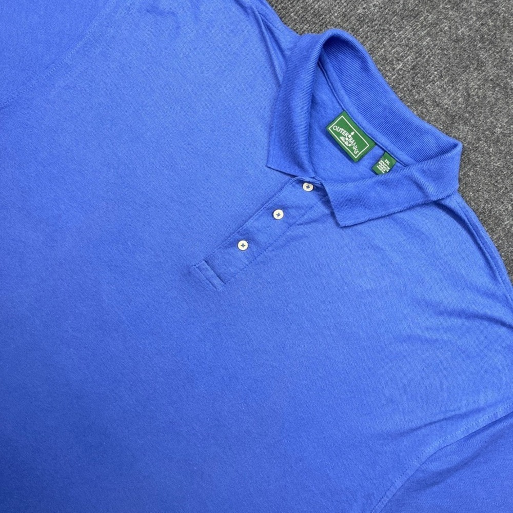 Outer Banks Mens Polo Shirt 2XL Blue Short Sleeve Pique Cotton Blend Casual Y2K